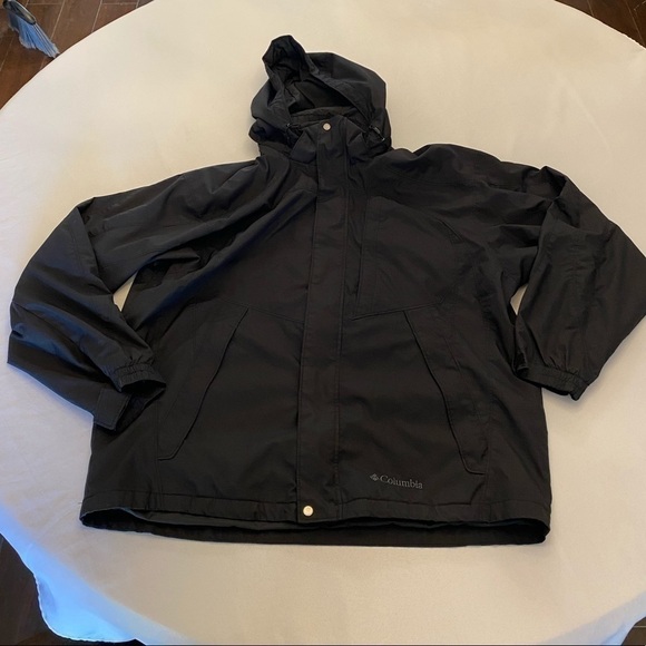 COLUMBIA Men’s Nylon Jacket, Removable Hood, L